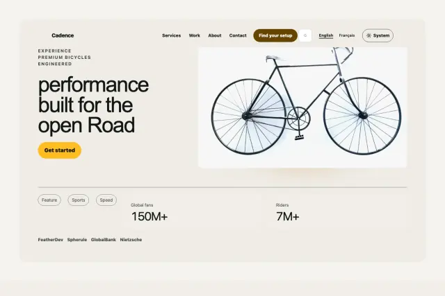 Preview of the Cadence theme home page.