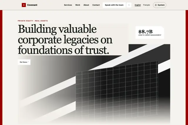 Preview of the Covenant theme home page.
