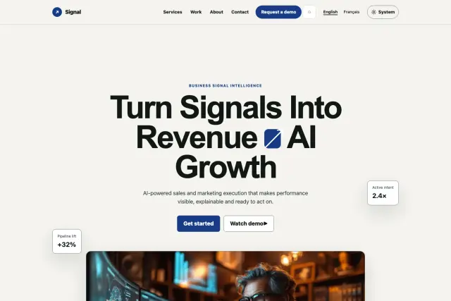 Preview of the Signal theme home page.